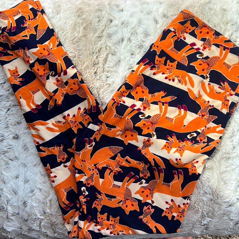 LuLaRoe Striped Fox Leggings